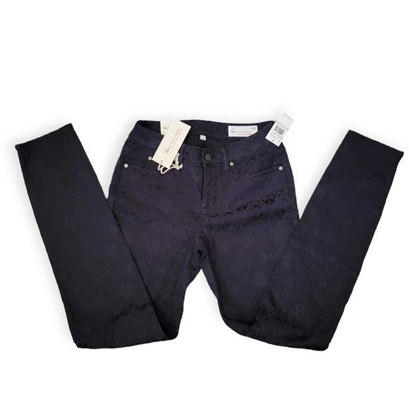 Two by Vince Camuto Blue Nordic Pattern Low Rise Skinny Pants Women Sz 25/0 - Picture 2 of 9